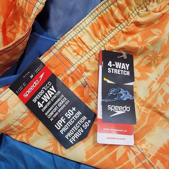 NWT Speedo UPF50 Bondi Swim Shorts Hawaii Themed Beach Shorts M L XL XXL - Picture 5 of 5